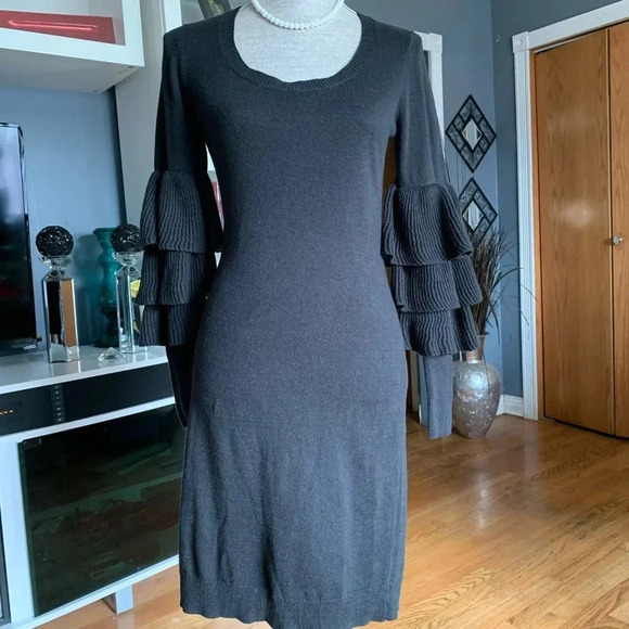 **NEW Wendy Williams Ruffle Sleeve Sweater Dress - Picture 1 of 6